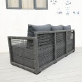 Sada zahradního nábytku Excelentur s ohništěm 3+2+1 šedá
