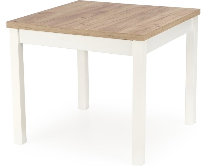 Rozkládací jídelní stůl TIAGO SQUARE 90/125 cm dub craft zlatý/bílý