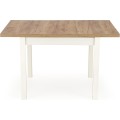 Rozkládací jídelní stůl TIAGO SQUARE 90/125 cm dub craft zlatý/bílý