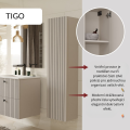 Závěsná vysoká koupelnová skříňka Tigo 1D 135 cm kašmír