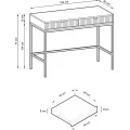 Toaletní stolek Nova 104 cm zelený/zlaté úchytky a černý rám