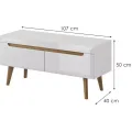Televizní stolek Nordi 107 cm bílý/dub Riviéra