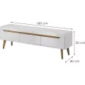 Televizní stolek Nordi 160 cm bílý/dub Riviéra