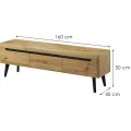 Televizní stolek Nordi 160 cm černý/dub artisan