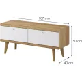 Televizní stolek Primo 107 cm dub Riviéra/bílý