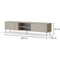 TV stolek Tirante II 200 cm kašmírový