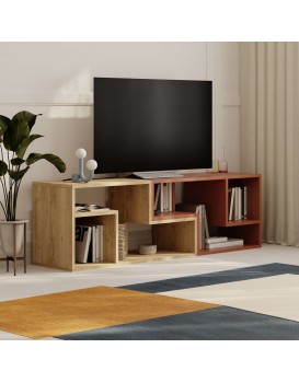 Televizní stolek Houseland Glis dub safírový/skořicově hnědý