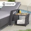 Zahradní odkládací stolek Gerad 45 cm polyratan/akácie šedý