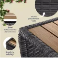Zahradní odkládací stolek Gerad 45 cm polyratan/akácie šedý