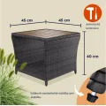 Zahradní odkládací stolek Gerad 45 cm polyratan/akácie šedý