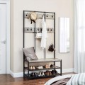 Předsíňový věšák s botníkem Filippe 100 cm světle šedý