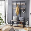 Předsíňový věšák s botníkem Filippe 100 cm světle šedý
