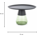 Konferenční stolek Tiffany 70 cm čirý/zelený