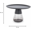 Konferenční stolek Tiffany 70 cm čirý/černý mat