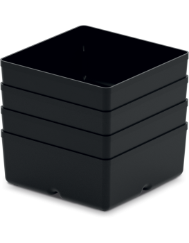 Sada úložných boxů 4 ks UNITEX 11 x 11 x 11,2 cm černá