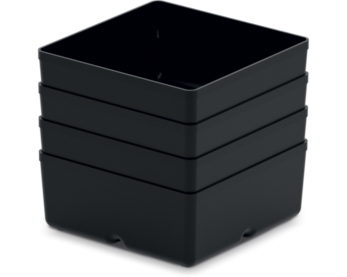 Sada úložných boxů 4 ks UNITEX 11 x 11 x 11,2 cm černá