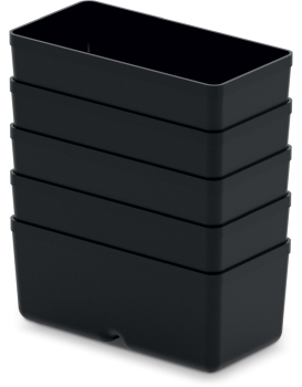 Sada úložných boxů 5 ks UNITEX 11 x 5,5 x 13,2 cm černá