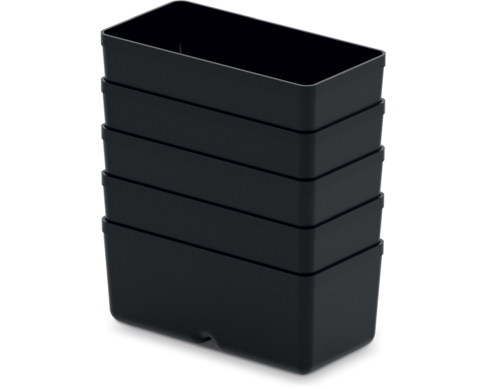 Sada úložných boxů 5 ks UNITEX 11 x 5,5 x 13,2 cm černá