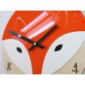 Dětské nástěnné hodiny Liška 30 cm oranžové