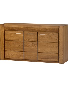 Komoda Velvet II 45 161 cm z masivu s LED osvětlením dub Rustikal