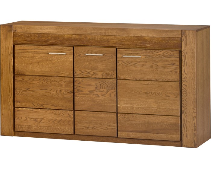 Komoda Velvet II 45 161 cm z masivu s LED osvětlením dub Rustikal