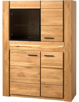 Vitrína Velvet II 15 s LED osvětlením 110 cm z masivu dub přírodní