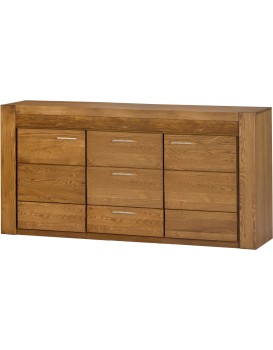 Komoda Velvet II 47 181 cm z masivu s LED osvětlením dub Rustikal
