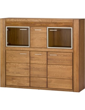 Komoda Velvet II 48 161 cm z masivu s LED osvětlením dub Rustikal