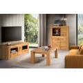 Televizní stolek Velvet II 25 161 cm z masivu s LED osvětlením dub přírodní