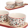 Sada 2 ks porcelánových misek s podnosem PORCELO vícebarevná
