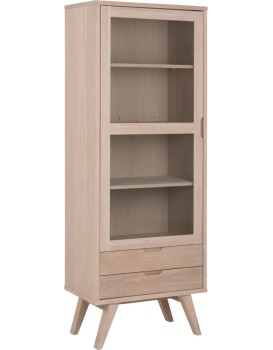 Vitrína A-Line 190 cm bělený dub