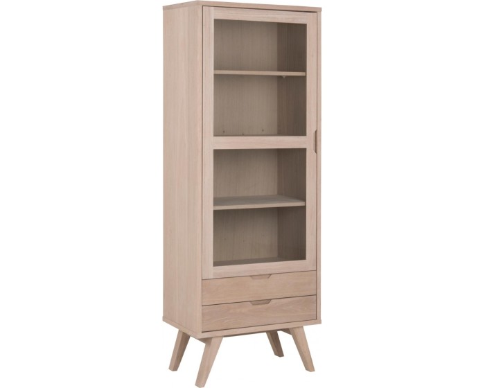 Vitrína A-Line 190 cm bělený dub