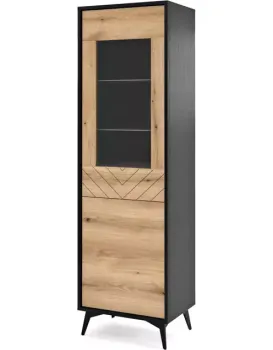 Vitrína Diamond 54 cm dub evoke/černá