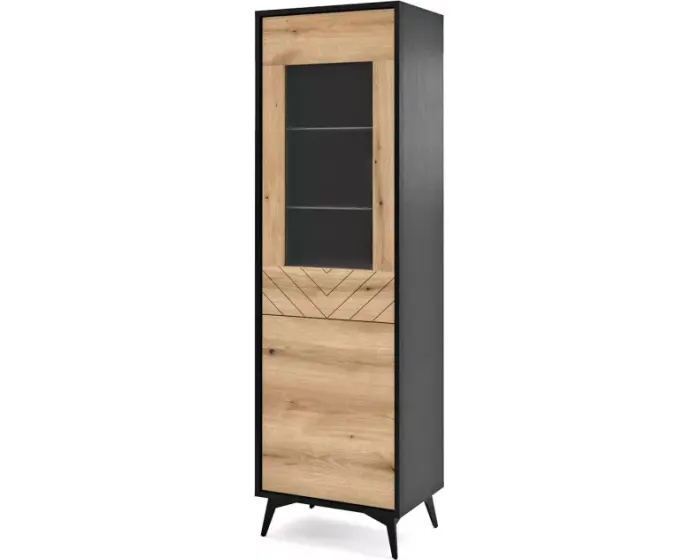Vitrína Diamond 54 cm dub evoke/černá