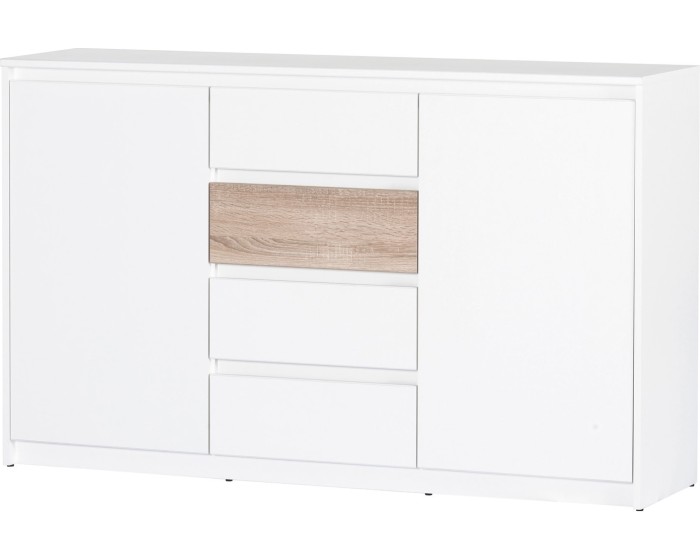 Komoda Wenecja 06 145 cm bílá/dub sonoma