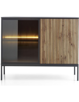 Komoda Sento s LED osvětlením 104 cm dub wotan/černá