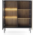Vitrína Sento s LED osvětlením 104 cm dub wotan/černá II