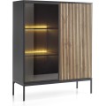 Vitrína Sento s LED osvětlením 104 cm dub wotan/černá II