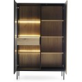 Vitrína Sento s LED osvětlením 104 cm dub wotan/černá