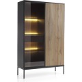 Vitrína Sento s LED osvětlením 104 cm dub wotan/černá