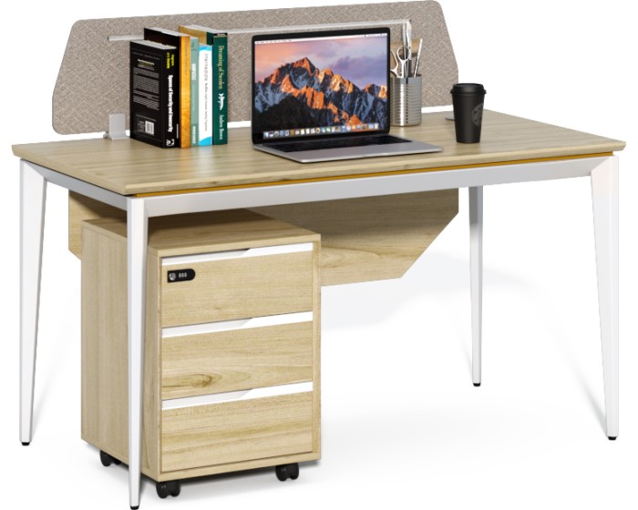 Kancelářský stůl s kontejnerem Houseland Profit Max 01 1407 dub/bílý