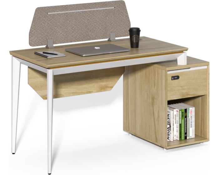 Kancelářský stůl se skříňkou Houseland Profit Max 03 1607 dub/bílý