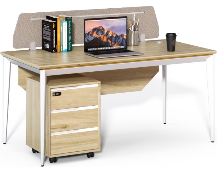 Kancelářský stůl s kontejnerem Houseland Profit Max 01 1608 dub/bílý