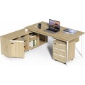 Kancelářský stůl s kontejnerem a komodou Houseland Profit Home 01 dub/bílý