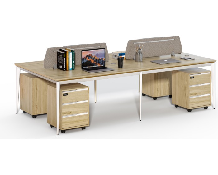Kancelářská sestava 4 osoby Houseland Profit Max 02 2814 dub/bílá