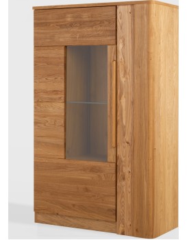 Vitrína London 15 98 cm z masivu s LED osvětlením dub přírodní