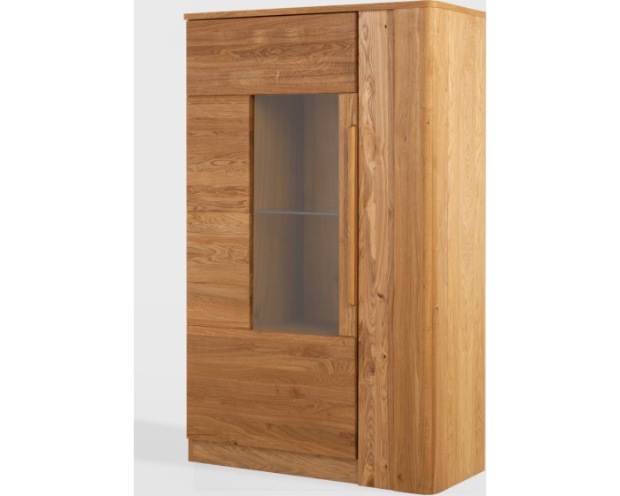 Vitrína London 15 98 cm z masivu s LED osvětlením dub přírodní