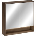 Koupelnová sestava Villa se zápustným umyvadlem a zrcadlem 80 cm ořech