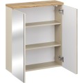 Koupelnová sestava Bali Casad Pati s deskou, umyvadlem, skříňkami a zrcadlem 60 cm kašmírová/dub wotan