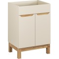 Koupelnová skříňka Bali Casad Pati s deskou a umyvadlem 60 cm kašmírová/dub wotan